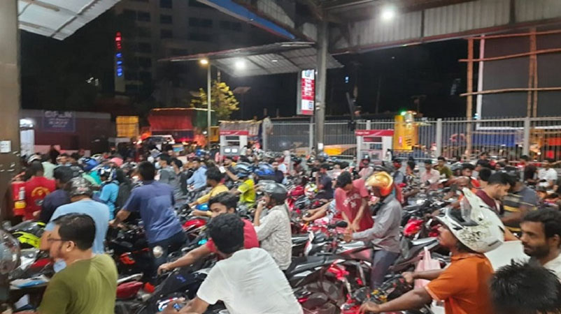 Motorcycles crowd Dhaka filling stations following price hike announcement