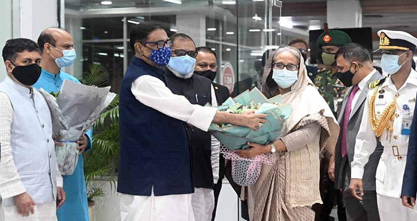 PM Hasina returns home