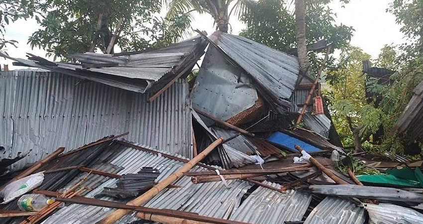 ব্রাহ্মণবাড়িয়ার বিজয়নগরে ঘূর্ণিঝড়ে ৪ পরিবারের ঘরবাড়ি লণ্ডভণ্ড