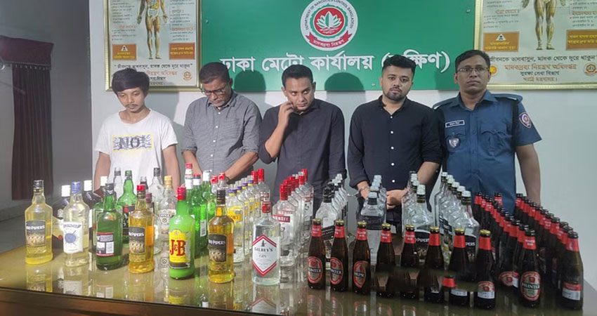 Four arrested, alcohol recovered from a Dhaka rave