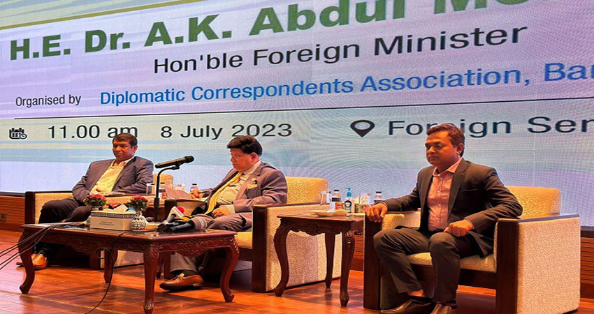 Momen displeased at 'seeking solutions' from foreigners on internal issues