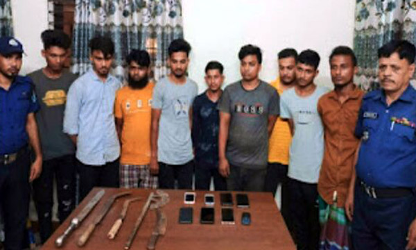 9 robbers arrested with domestic weapons in Narayanganj