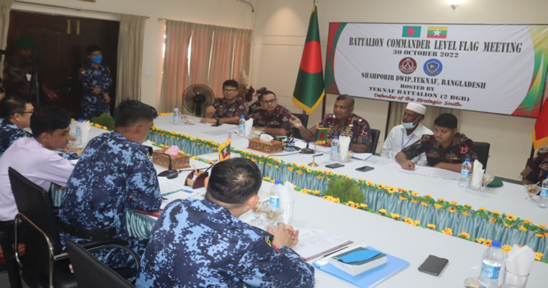 Bangladesh-Myanmar border guards hold flag meeting