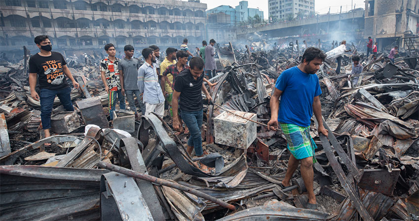 Bangabazar flames doused after 75 hours