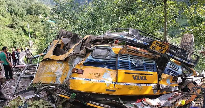 Schoolchildren among 16 killed as bus falls into gorge in India