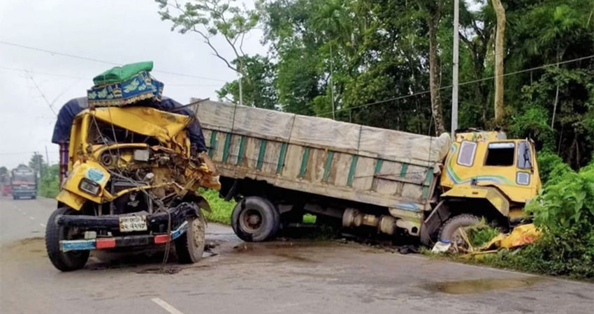 Three killed as truck falls into ditch being hit by another in Sylhet