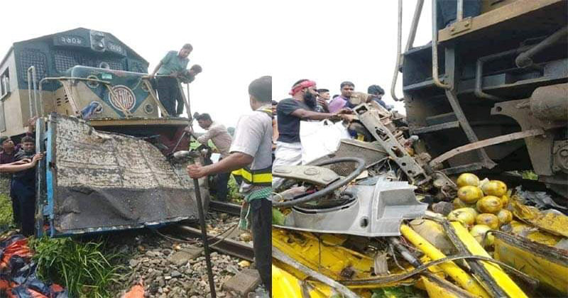 3 killed as train hits pickup van in Gazipur