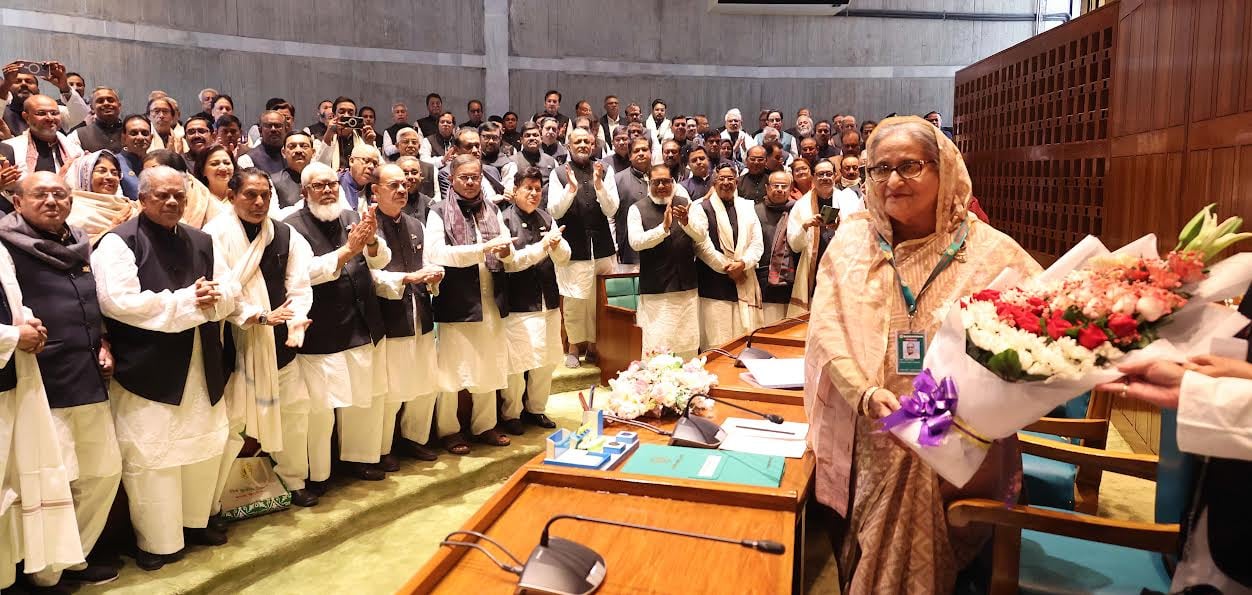 The Leader of the House, Sheikh Hasina, was reelected