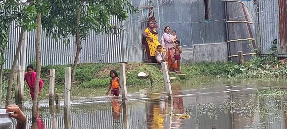 আখাউড়া অর্ধশত পবিবার পানিবন্দি