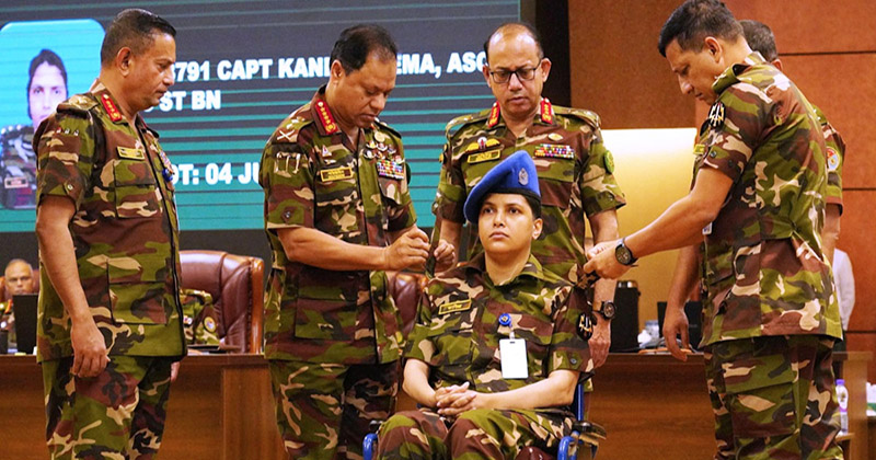 Courageous warrior of Bangladesh army : Paralysed Kaniz now a major